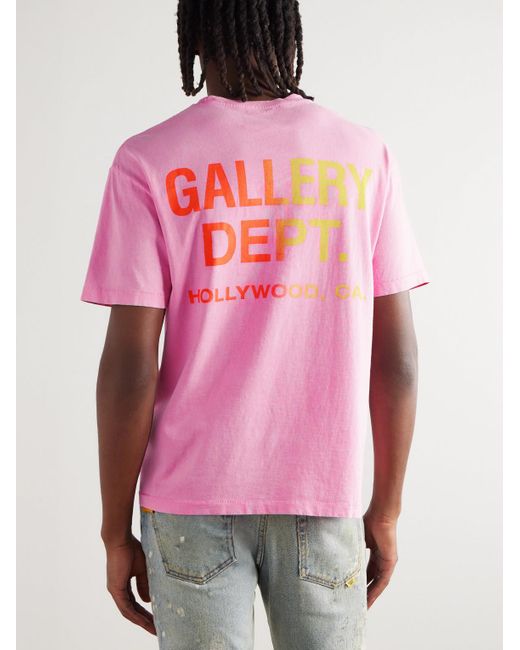 GALLERY DEPT. Pink Boardwalk Logo-print Paint-splattered Cotton-jersey T-shirt for men