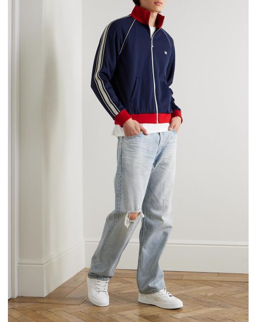 Céline Trainingsjacke aus Jersey mit Webband und Logostickerei in Blue für Herren