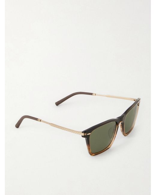 Oliver Peoples Green R-19 D-Frame Acetate And-Tone Sunglasses for men