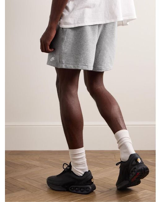 Nike Club Flow Straight Leg Cotton Blend Jersey Drawstring Shorts in Grey for Men Lyst UK
