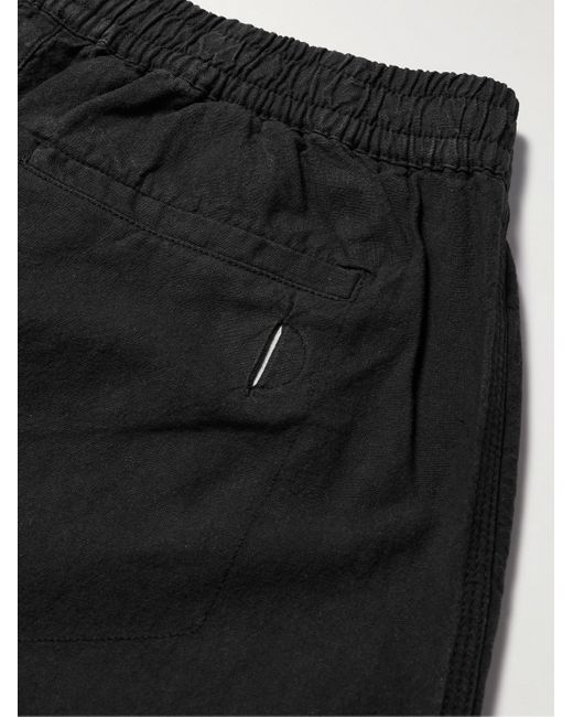 Folk Gerade geschnittene Hose aus einer Leinen-Baumwollmischung in Black für Herren