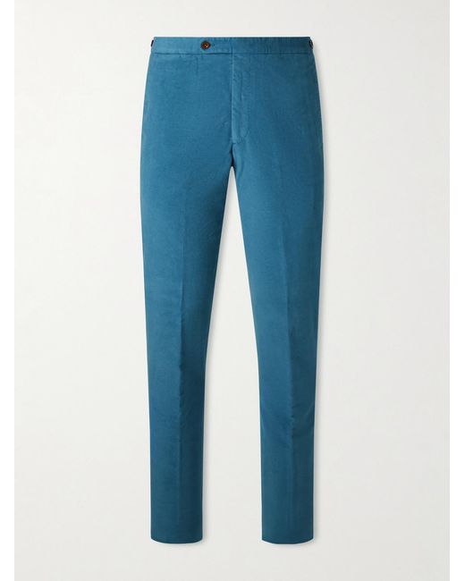 Sid Mashburn Blue Juniper Stretch Cotton-Moleskin Trousers for men