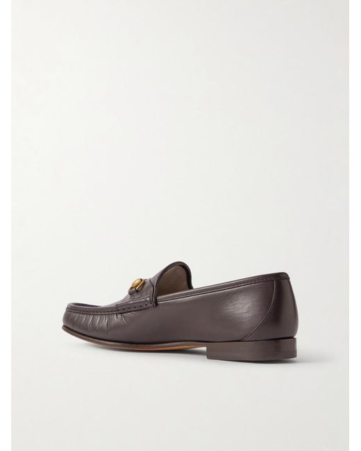 Gucci Brown Horsebit 1953 Embellished Leather Loafers for men
