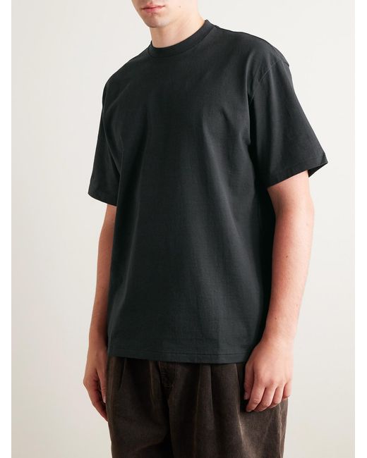 A.PRESSE Black Heavy Weight Cotton-Jersey T-Shirt for men