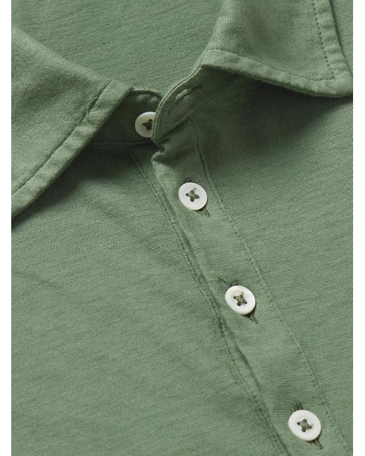 Polo in jersey di cotone Ischia di Massimo Alba in Green da Uomo