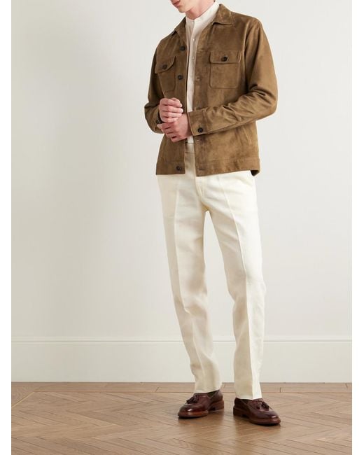 Sid Mashburn Natural Suede Overshirt for men