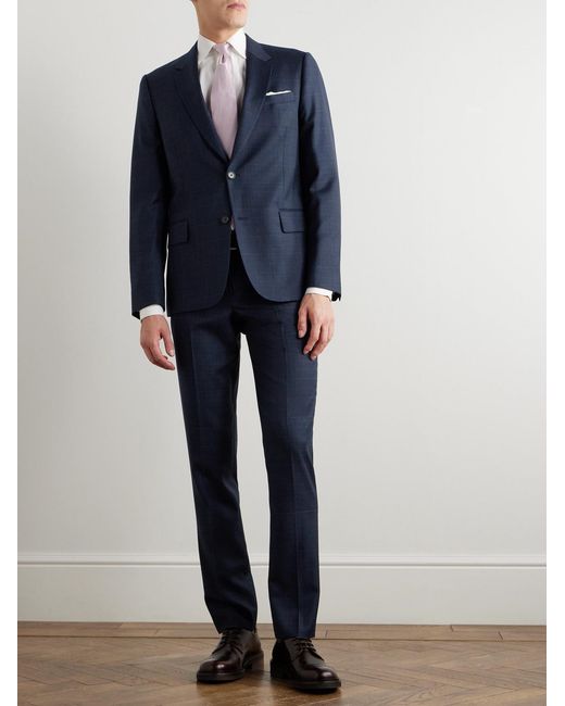 Paul Smith Blue Soho Prince Of Wales Checked Wool Suit Jacket for men