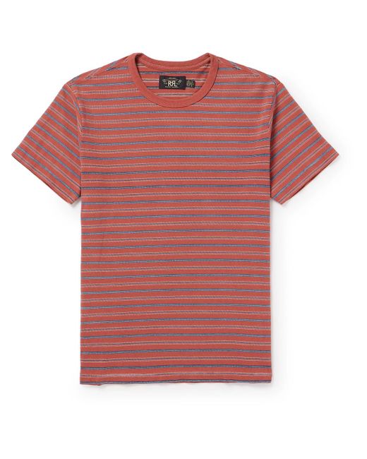 RRL Pink Striped Cotton T-shirt for men