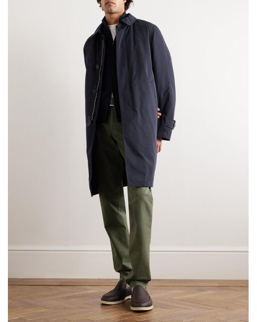 Loro Piana Green Slim-fit Stretch-cotton Trousers for men