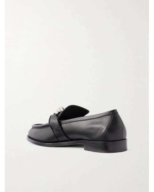 Bottega Veneta Black Astaire Knot-Detailed Leather Loafers for men