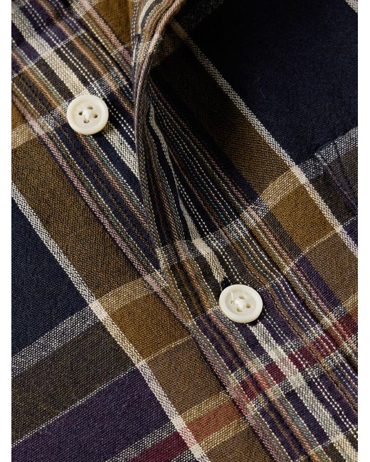 Corridor NYC Gray Tea Tree Checked Cotton Shirt for men