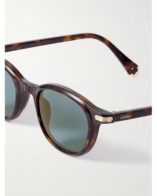 Cartier Black Round-frame Tortoiseshell Acetate Sunglasses for men