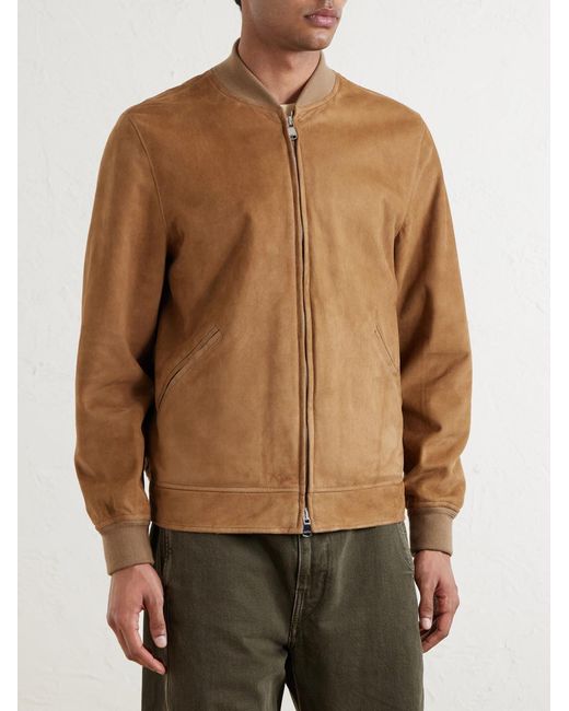 Valstar Brown Evans Suede Bomber Jacket for men