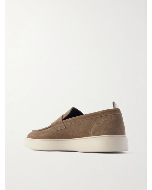 Officine Creative Brown Frame 001 Suede Penny Loafers for men