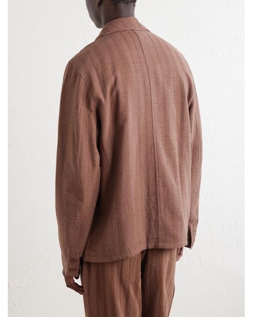 Kardo Brown Somesh Cotton-Jacquard Suit Jacket for men