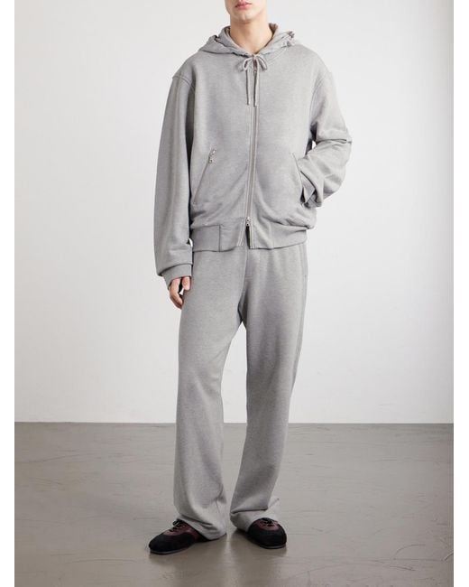 Dries Van Noten Gray Cotton-Jersey Zip-Up Hoodie for men
