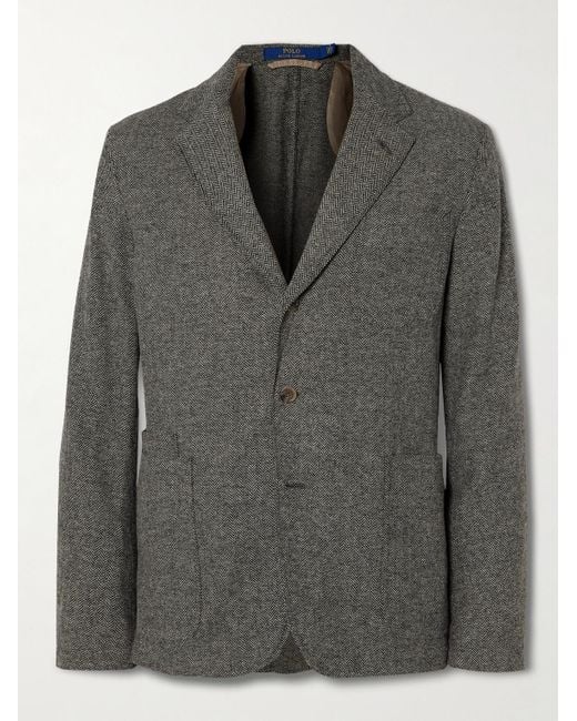Polo Ralph Lauren Gray Unstructured Herringbone Wool-blend Blazer for men