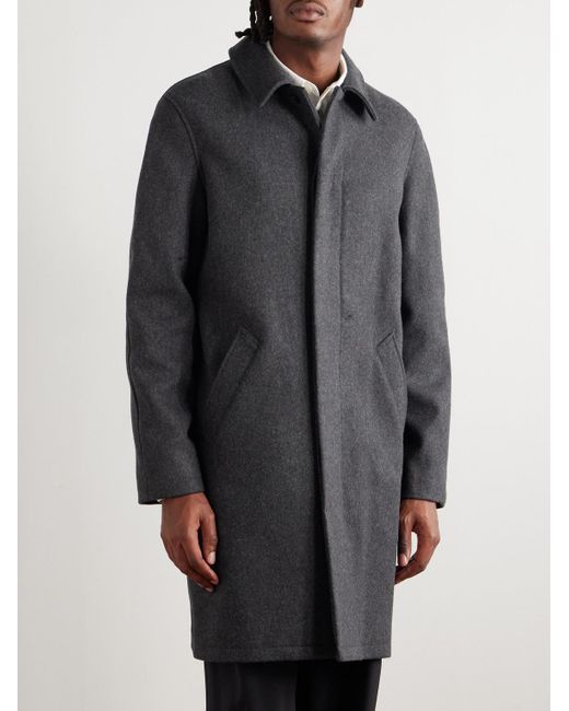 A.P.C. Gray Auster Brushed Wool-Blend Coat for men