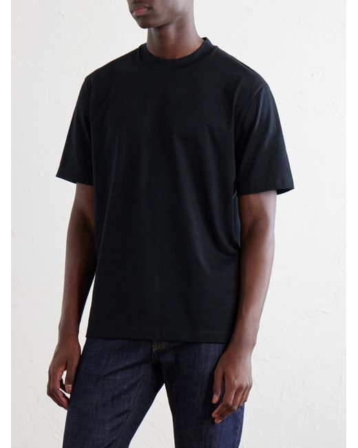 Brioni Black Cotton-Jersey T-Shirt for men