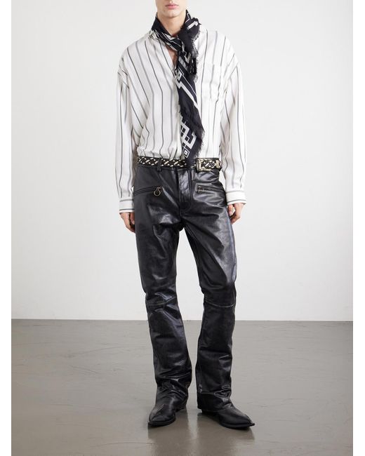 Enfants Riches Deprimes Black Printed Wool And Silk-blend Scarf for men