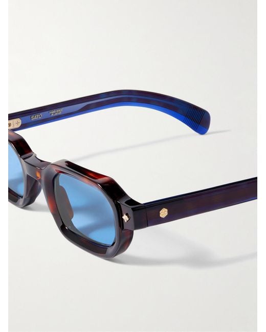 sato Blue Vega Ad-1 Square-frame Tortoiseshell Acetate Sunglasses for men