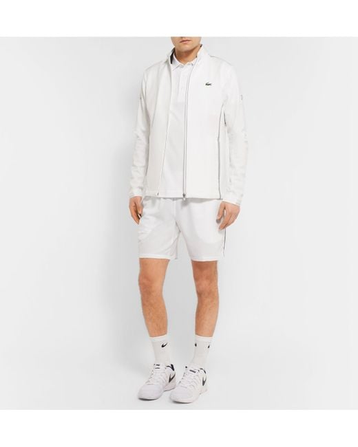 Lacoste Novak Djokovic Stretch-jersey Zip-up Jacket in White for Men | Lyst  Canada