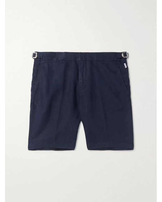 Orlebar Brown Blue Norwich Slim-Fit Linen Shorts for men