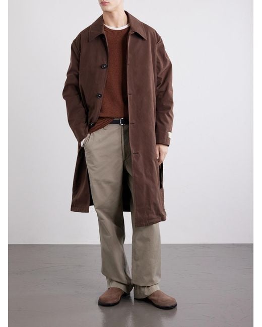 Massimo Alba Brown Mustang Woven Trench Coat for men