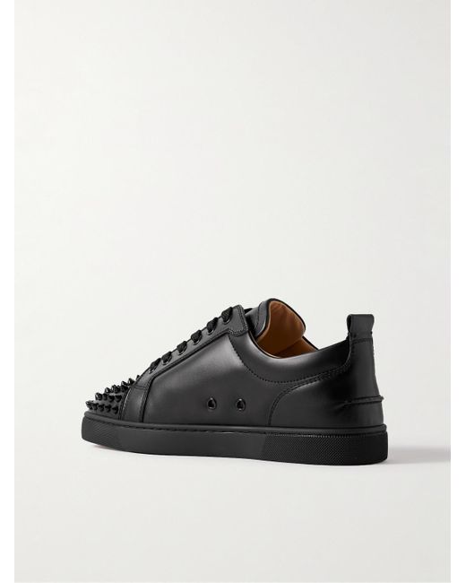 Christian Louboutin Black Louis Junior Spikes Leather Sneaker for men
