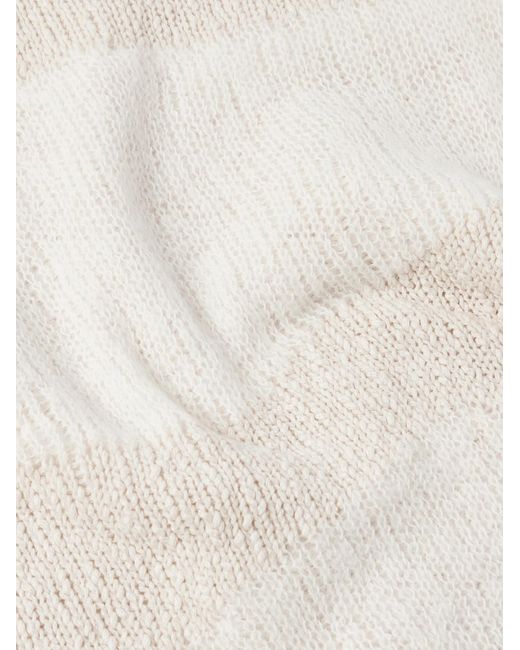 Our Legacy Natural Popover Distressed Striped Cotton And Linen-blend Sweater for men