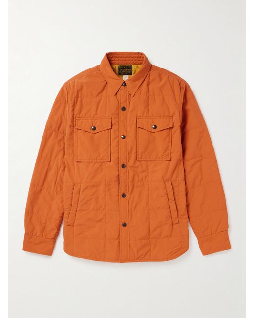 RRL Orange Mountaineer Quilted Shell Shirt Jacket for men