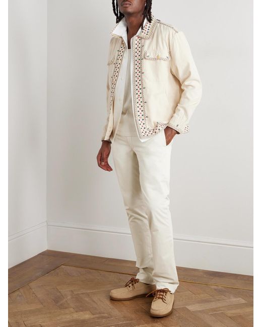 Polo Ralph Lauren White Slim-Fit Stretch-Cotton Twill Trousers for men