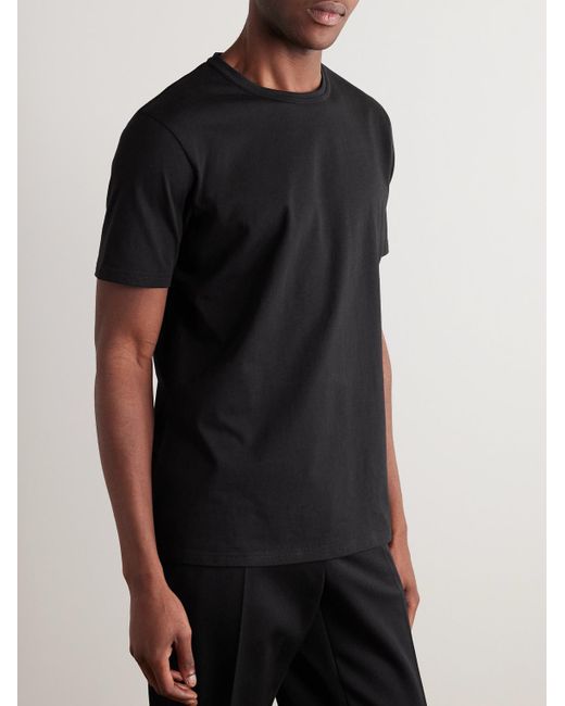 Gabriela Hearst Black Bandeira Cotton-Jersey T-Shirt for men