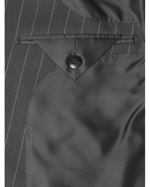 Tom Ford Black Slim-Fit Pinstriped Wool And Mohair-Blend Suit Jacket for men