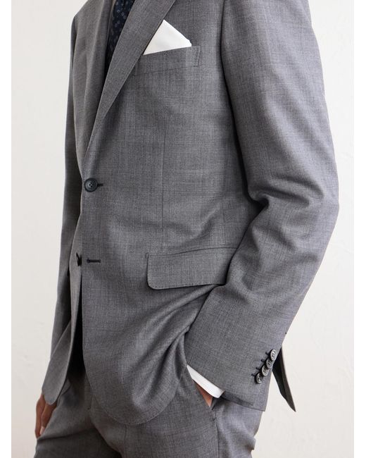 Brioni Gray Plume Wool-Twill Suit Jacket for men