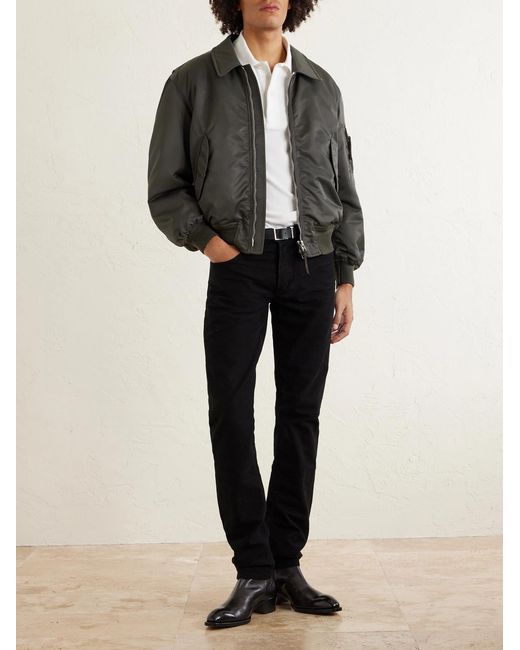 Tom Ford Green Padded Satin Bomber Jacket for men