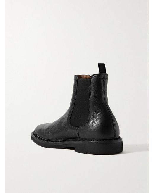 Officine Creative Black Hopkins Flexi 204 Glossed Deerskin Chelsea Boots for men