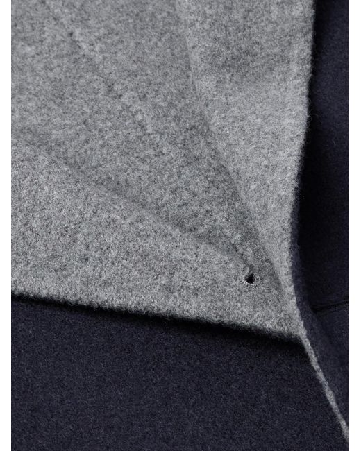 Brunello Cucinelli Blue Nehru-collar Reversible Wool Blazer for men