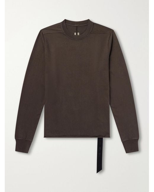 Rick Owens Brown Cotton-Jersey Sweatshirt for men