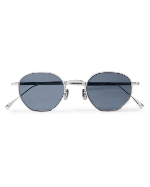 Eyevan 7285 Blue Round-frame Titanium Sunglasses for men