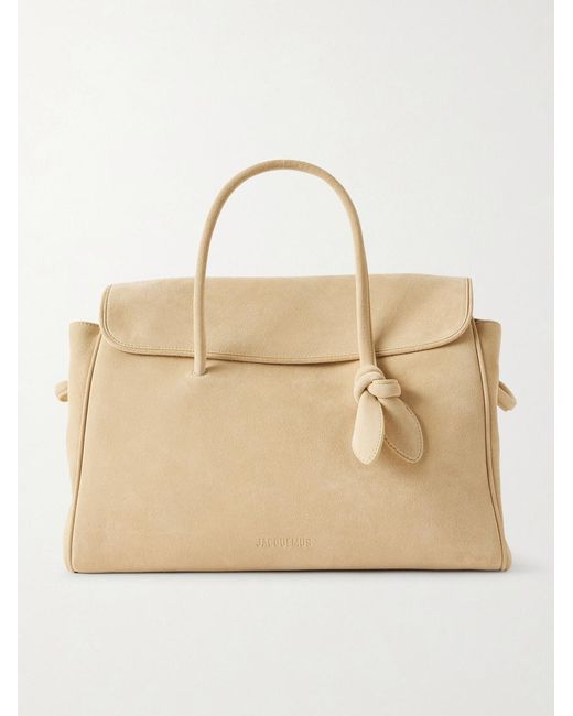 Jacquemus Natural Le Turismo Knotted Suede Tote Bag for men