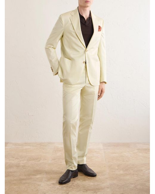 De Petrillo Natural Cotton-Twill Suit Jacket for men