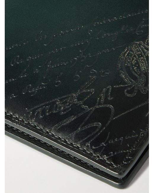 Berluti Black Makore Neo Scritto Venezia Leather Billfold Wallet for men