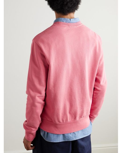 Polo Ralph Lauren Pink Logo-Embroidered Cotton-Jersey Sweatshirt for men