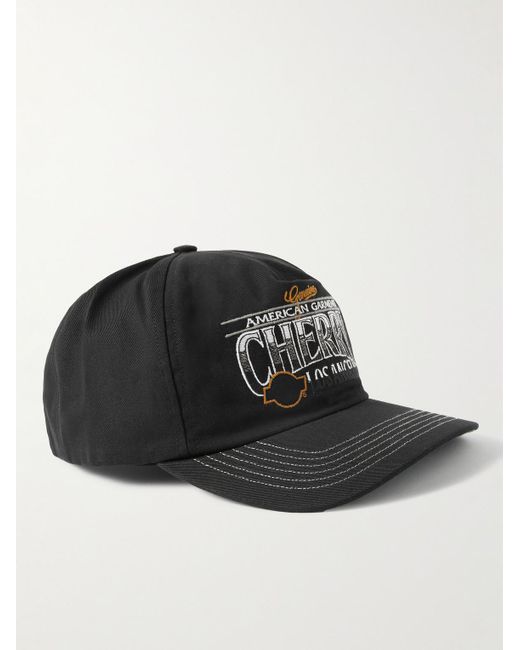 CHERRY LA Black Logo-embroidered Cotton-twill Baseball Cap for men