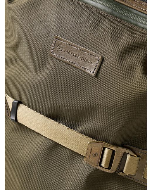 Master Piece Green Potential 3Way Convertible Leather And Canvas-Trimmed Cordura Mastertex Backpack for men