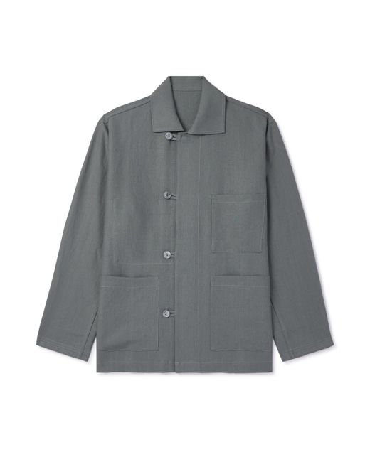 STÒFFA Gray Linen-twill Jacket for men