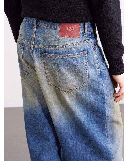 424 Blue Wide-Leg Lightweight Denim Short for men