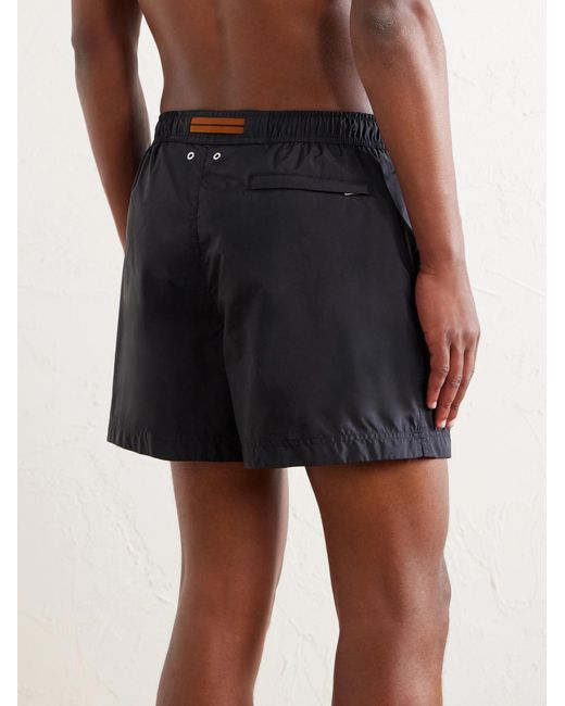 Zegna Blue Straight-Leg Mid-Length Swim Shorts for men