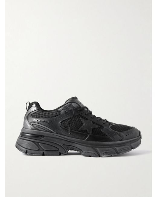 Golden Goose Deluxe Brand Black Lightstar Rubber-Trimmed Leather And Mesh Sneakers for men